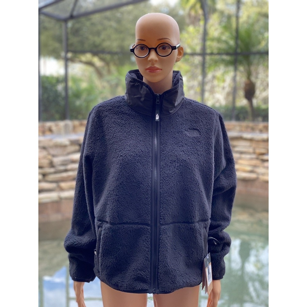 The North Face Campshire Crop Fleece Jacket Women's L • New w/ Tags • Black Sher